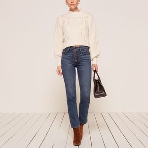 Reformation Winona Mid Slim Jean With Button Fly